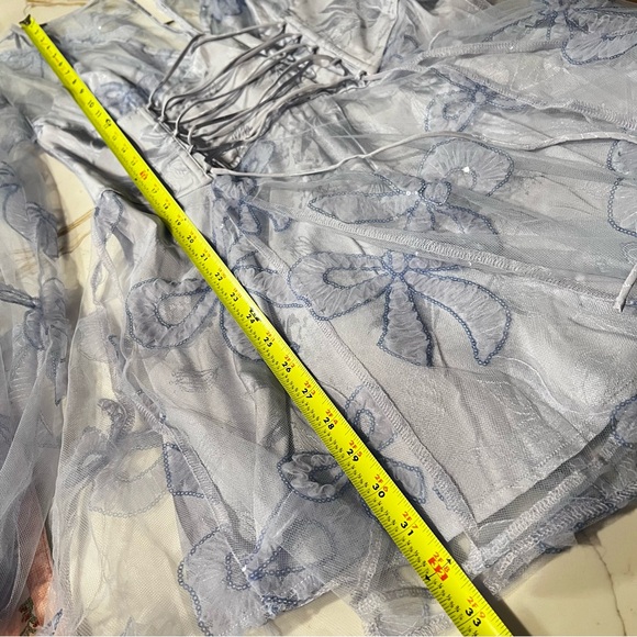 For Love and Lemons Blue Bow Presley Mini Tulle Dress size medium - Picture 10 of 10